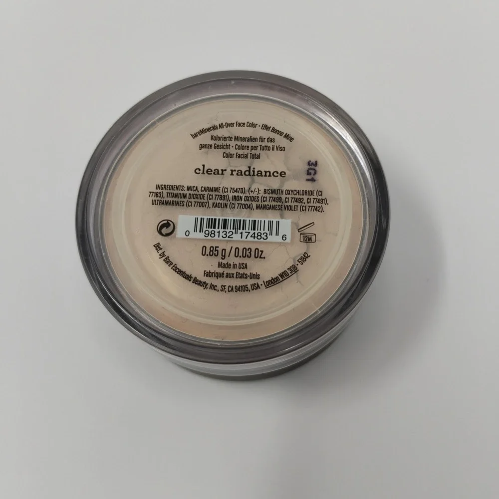 bareMinerals CLEAR RADIANCE All Over Face Color Full Size .85g | .03 oz US Made
